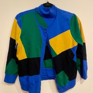 St John mock neck/Cardigan combination